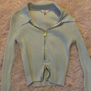 No Boundaries White Zip Up Long Sleeve